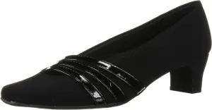 Easy Street Entice Squared Toe Pumps Women's Shoes ENTICE Black Suede 7.5M