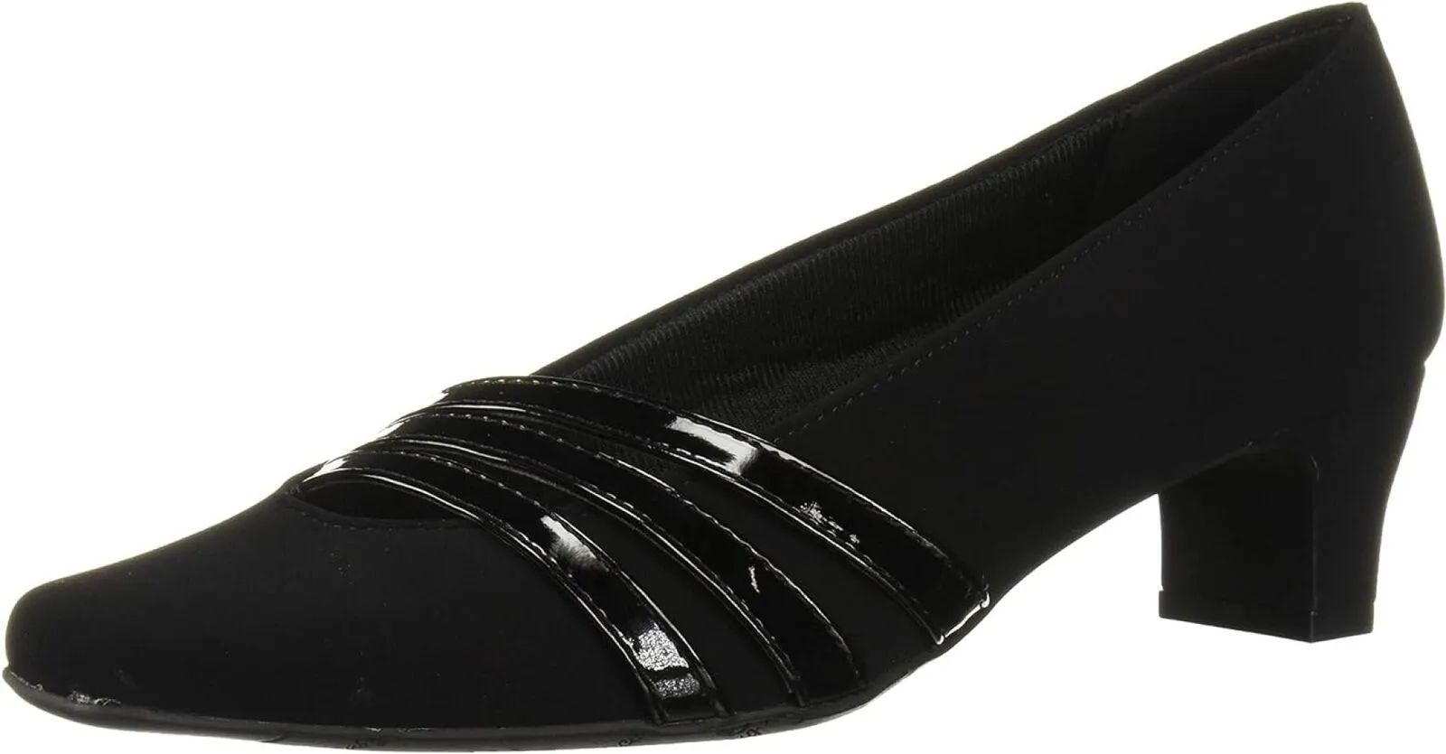 Easy Street Entice Squared Toe Pumps Women's Shoes ENTICE Black Suede 7.5M