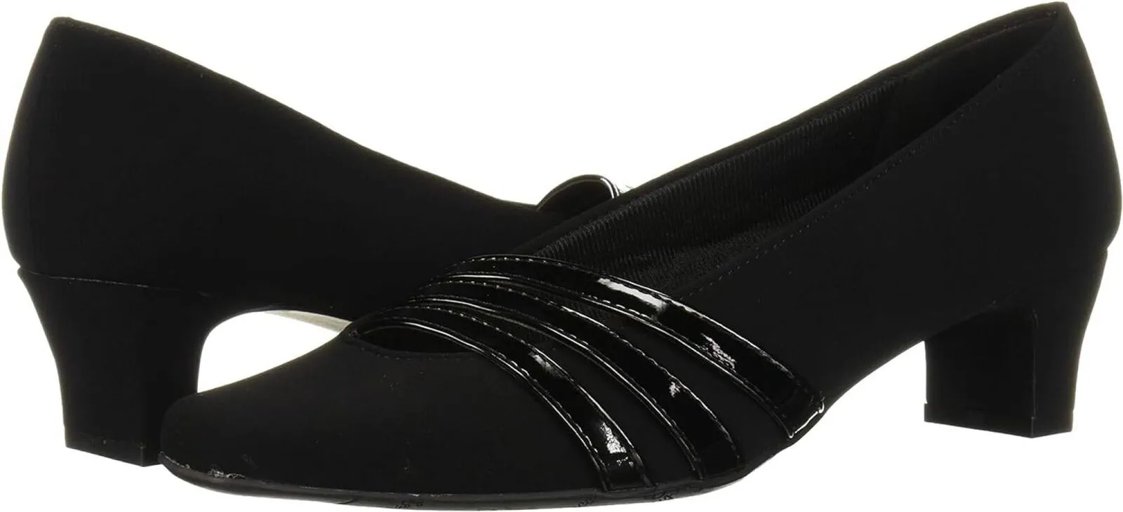 Easy Street Entice Squared Toe Pumps Women's Shoes ENTICE Black Suede 7.5M