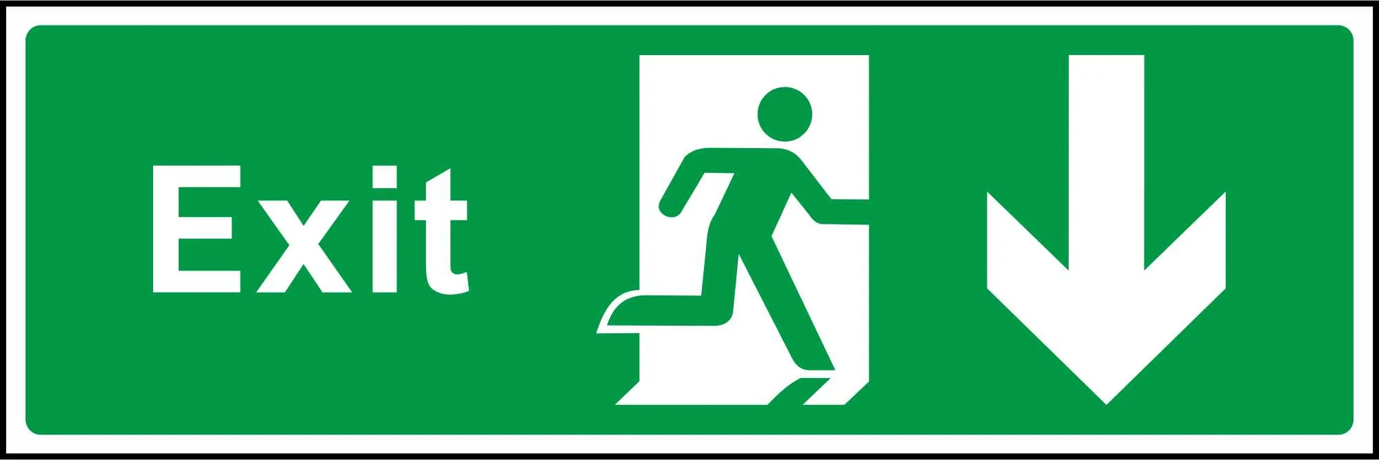 Exit Running Man and Arrow Down Sign