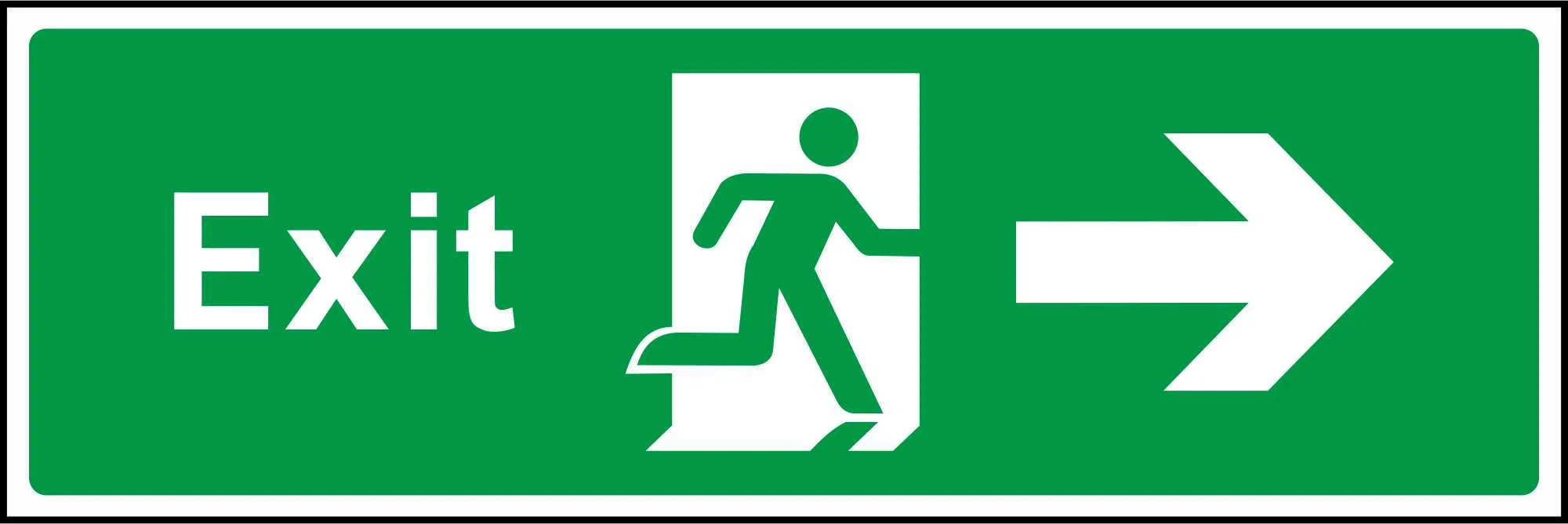 Exit Running Man and Arrow Right Sign