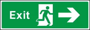 Exit Running Man and Arrow Right Sign