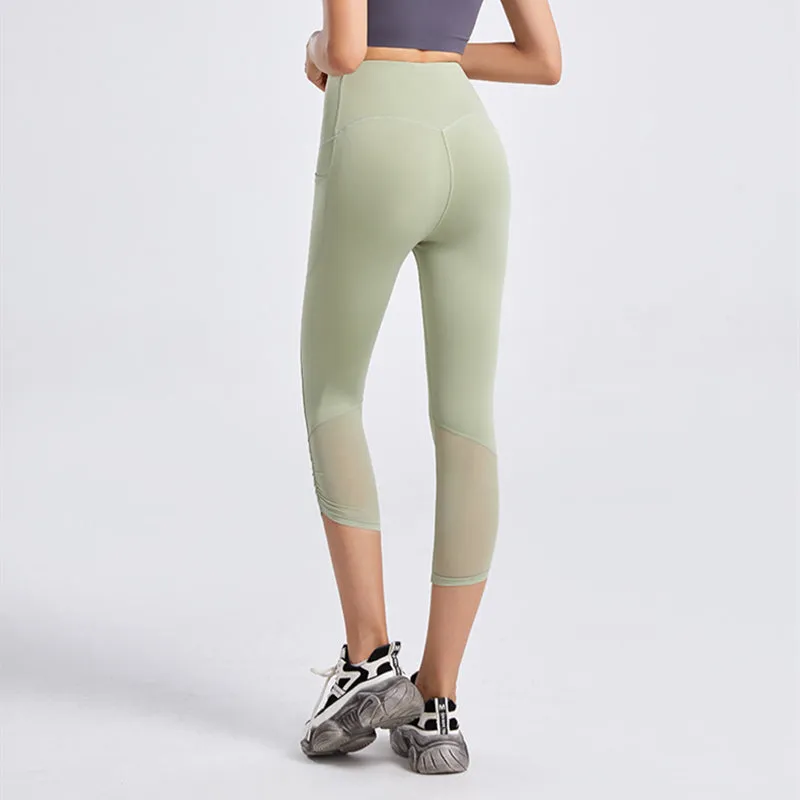 Filhot™ High Waist Workout Mesh Leggings With Pocket