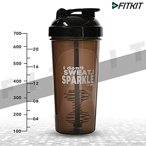 Fitkit Classic Bottle Shaker (700ml, Grey/Black)