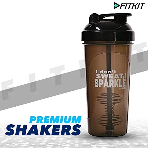 Fitkit Classic Bottle Shaker (700ml, Grey/Black)
