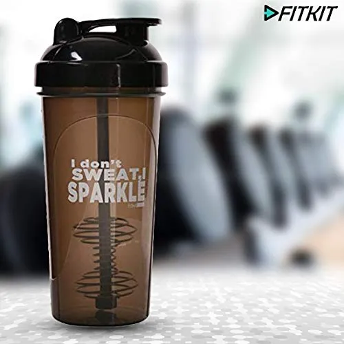 Fitkit Classic Bottle Shaker (700ml, Grey/Black)