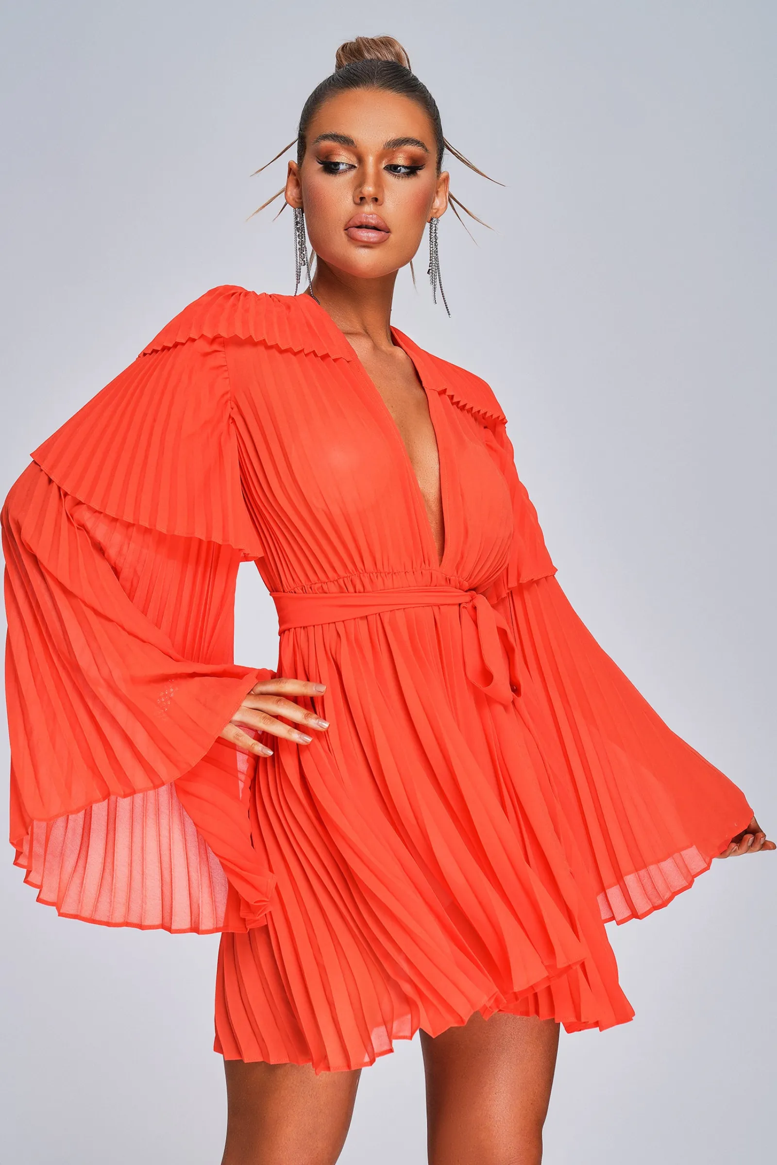 Flair Pleated Mini Dress-Miss Molly brand