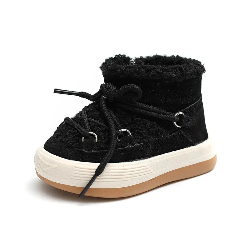 Fleece Ankle Lace Up Boots