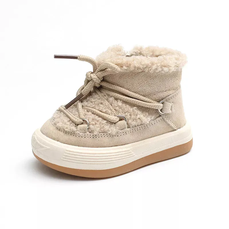 Fleece Ankle Lace Up Boots