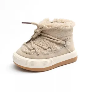 Fleece Ankle Lace Up Boots