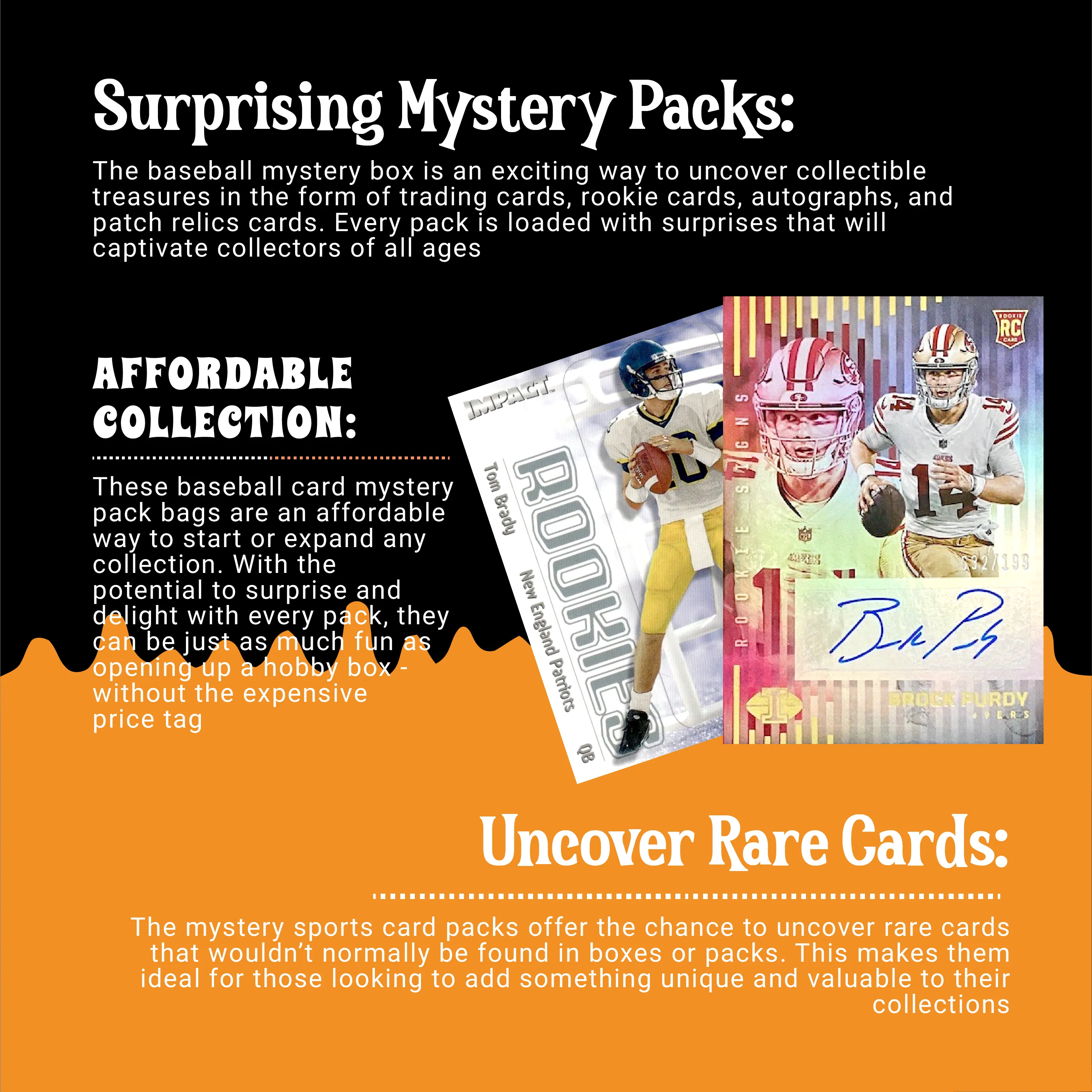 Football Mystery 10 Packs (Random Autographed, Relic & Rookie Trading Cards)