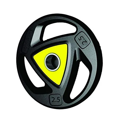 FratiiSingh's Olympic Barbell Rubber Plates {Packed in Pair} of 2.5 Kg, 5 Kg, 7.5 Kg, 10 Kg, 12.5 Kg with 50 mm Dia (2 Inches) (2.5) (Black, Yellow)