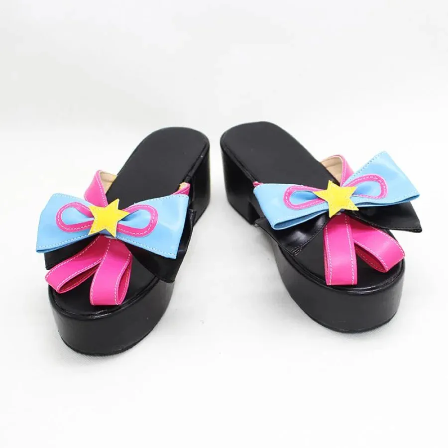 Genshin Impact Kamisato Ayaka Cosplay Shoes Thick Heel Slippers C00451