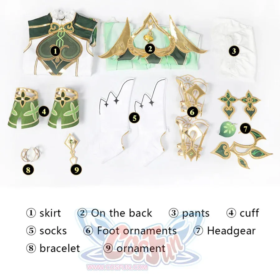 Genshin Impact Nahida/Lesser Lord Kusanali Cosplay Costume C02945  AA