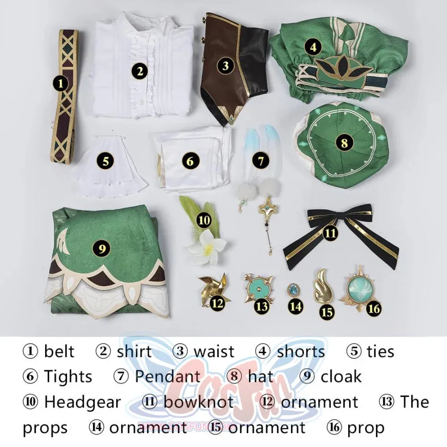 Genshin Impact Venti Barbatos Cosplay Costume Jacquard Version C00442  AA
