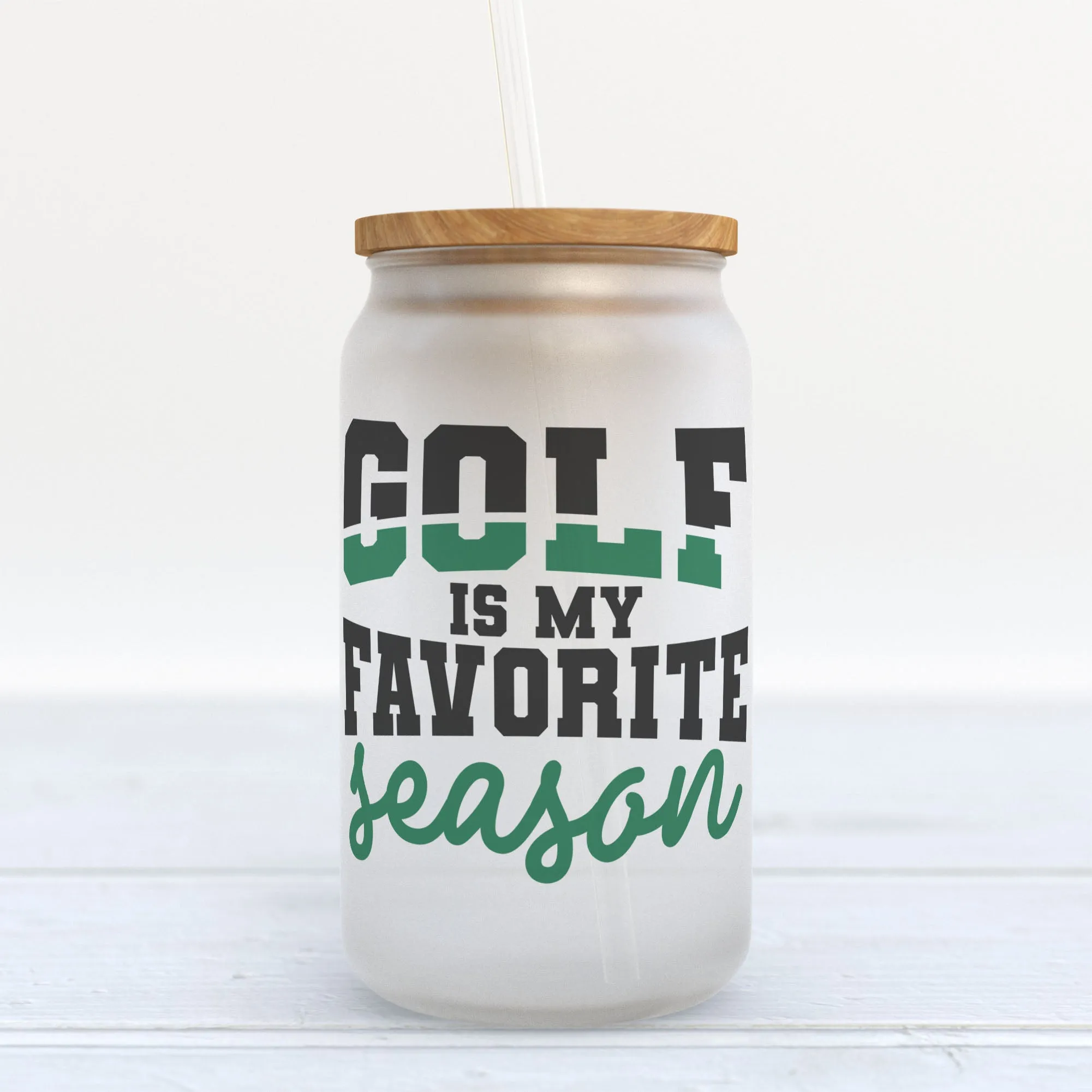 Golf Is My Favorite Season Frosted Glass Can Tumbler