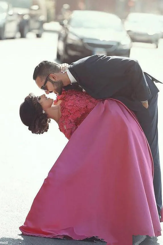 Gorgeous Satin Off Shoulder Long Sleeves Prom Dresses with Appliques, MP289