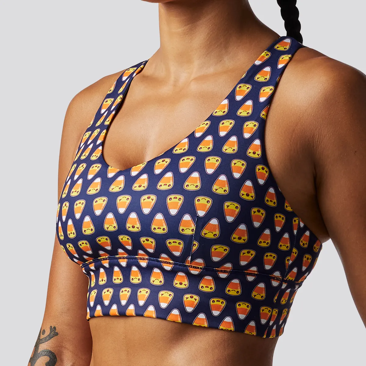 Halloween X-Factor Sports Bra (Candy Corn)