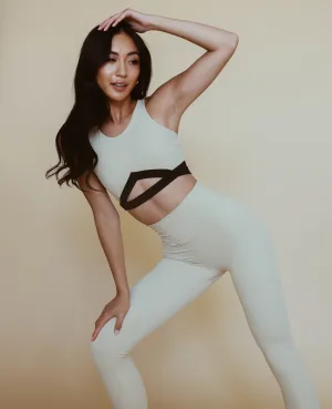 High Neck Keyhole Top - Neutral