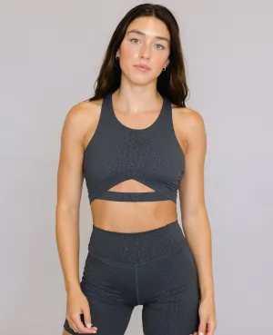 High Neck Keyhole Top - River Rocks