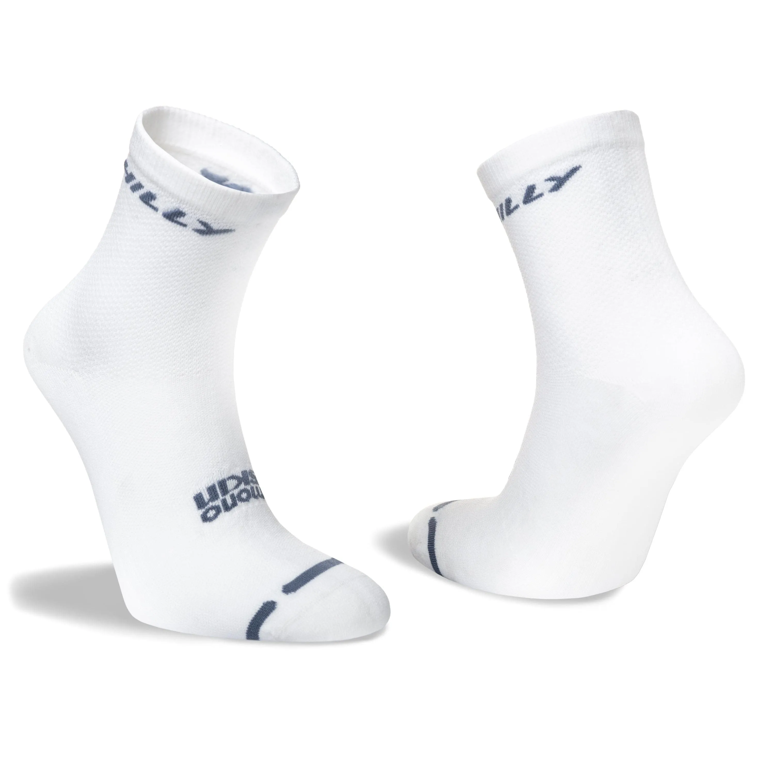 Hilly Active Anklet Zero Cushioning - White/Grey