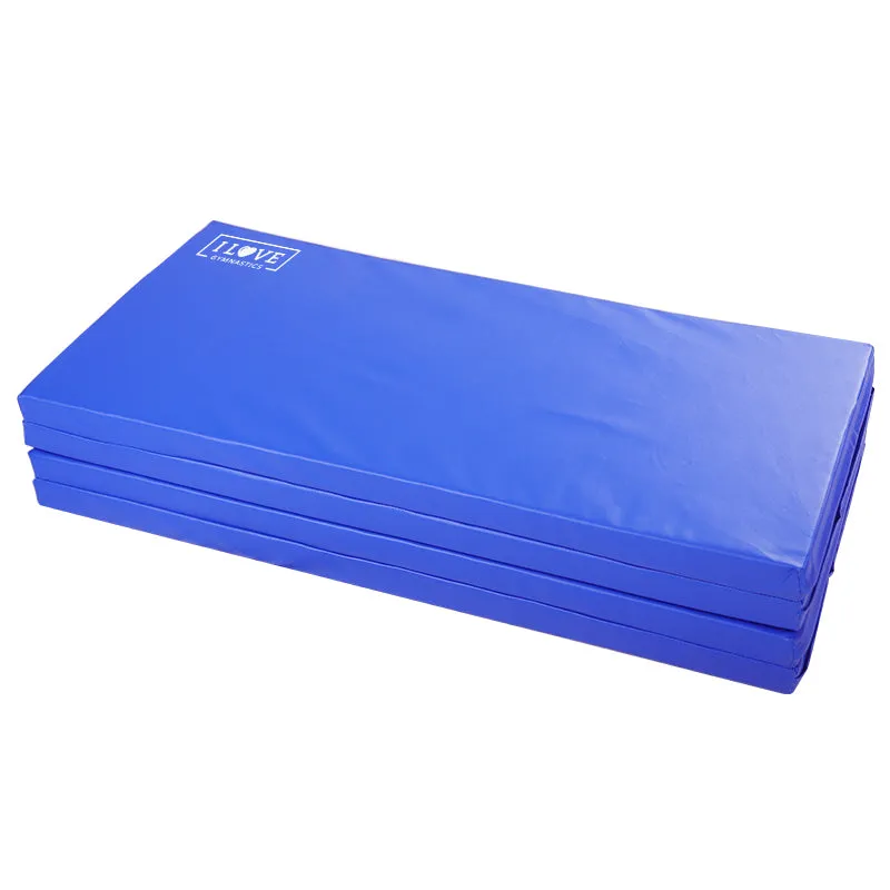 I Love Gymnastics Foldable Gymnastics Mat Blue | 50mm
