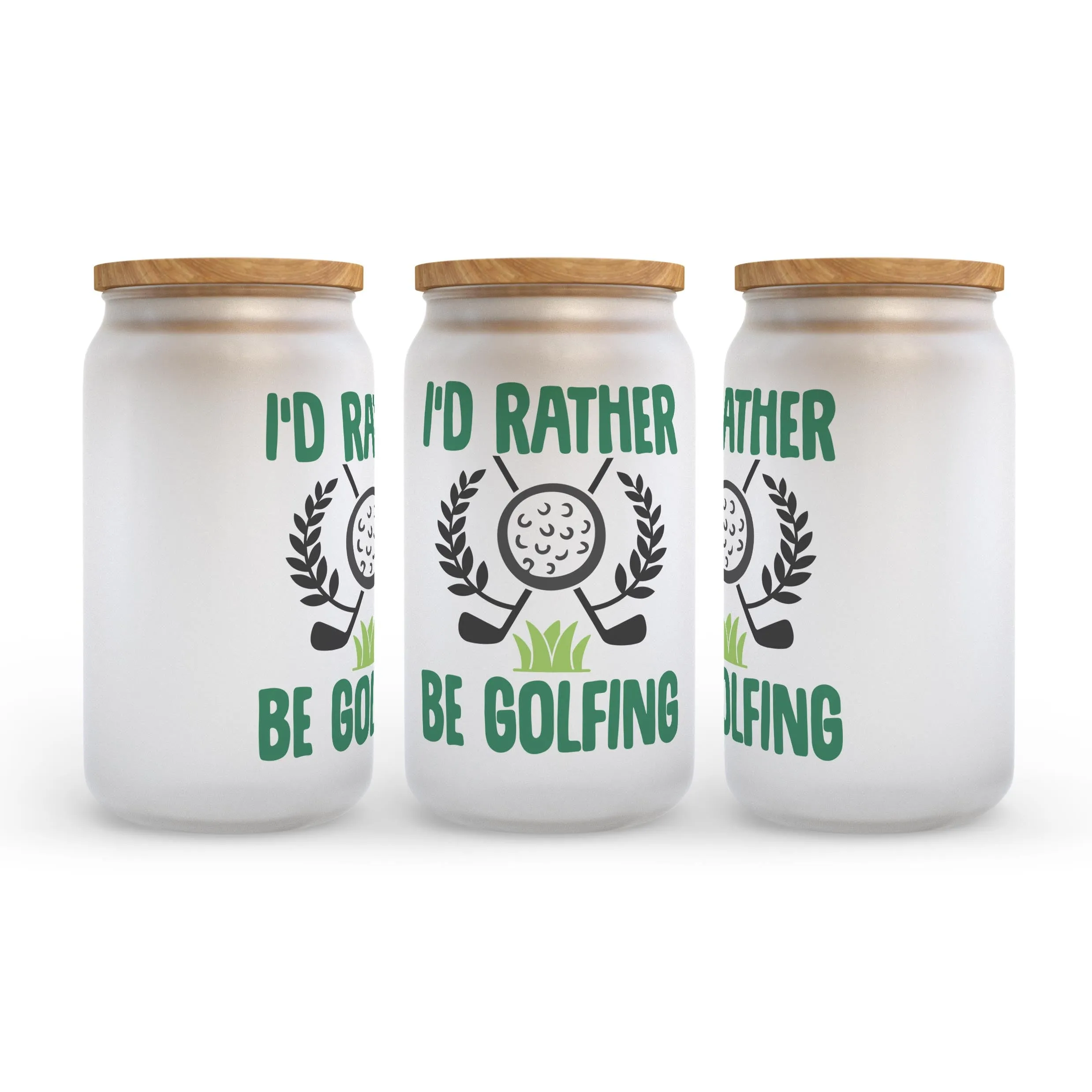 I'd Rather Be Golfing Frosted Glass Can Tumbler