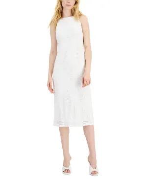 Inc International Concepts Crochet Side-Slit Dress 10836412 Porcelain White 2