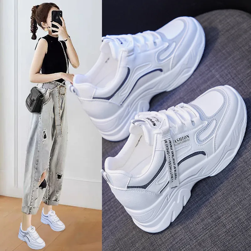 INSTOCK-Inner height new white shoes for women