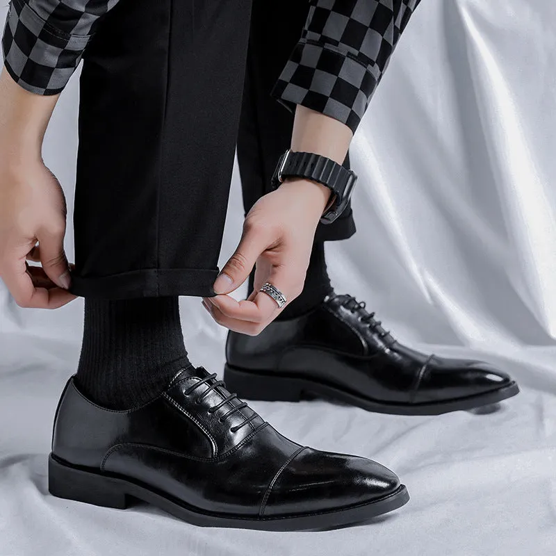 INSTOCK- Three-joint men's formal leather shoes