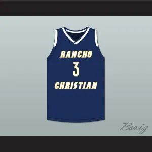 Isaiah Mobley 3 Rancho Christian School Eagles Navy Blue Basketball Jersey 2