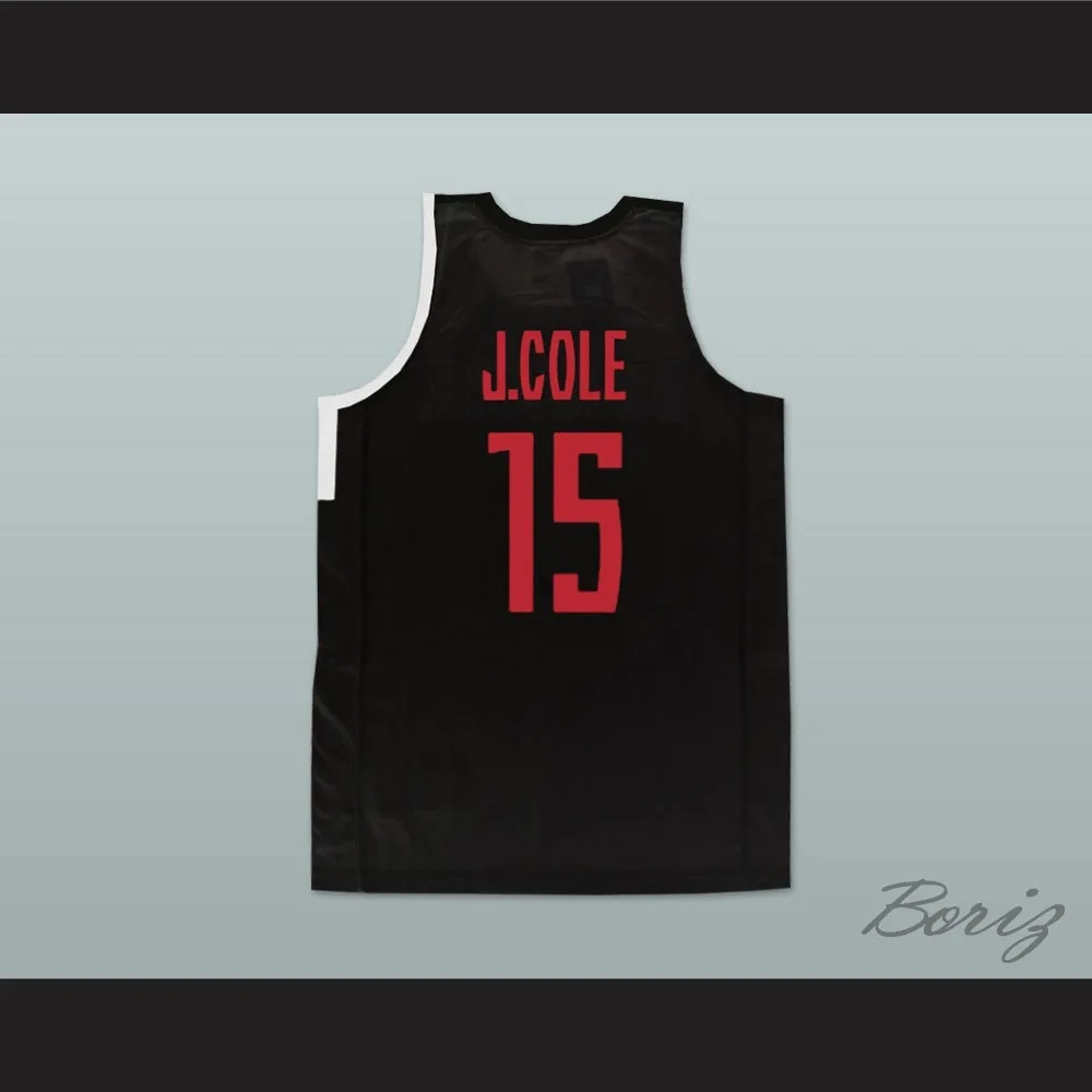 J Cole 15 Patriots Visit Rwanda Black Basketball Jersey