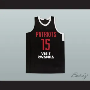 J Cole 15 Patriots Visit Rwanda Black Basketball Jersey