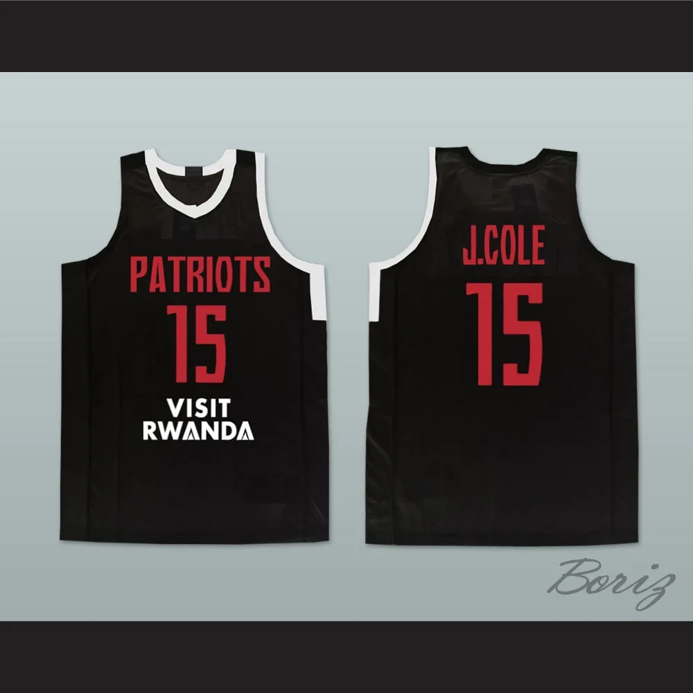 J Cole 15 Patriots Visit Rwanda Black Basketball Jersey