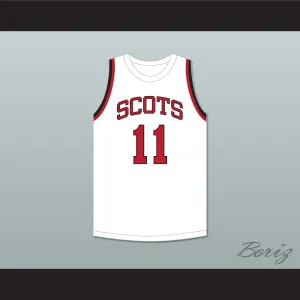 Josh Minott 11 Saint Andrew's School Scots White Basketball Jersey 2