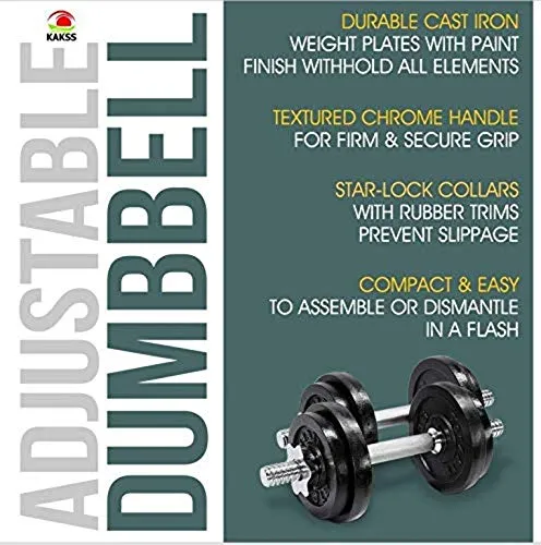 KAKSS Exclusive CAST Iron Adjustable Dumbbells 10 KG to 100 KG (Proudly Made in India) (18)