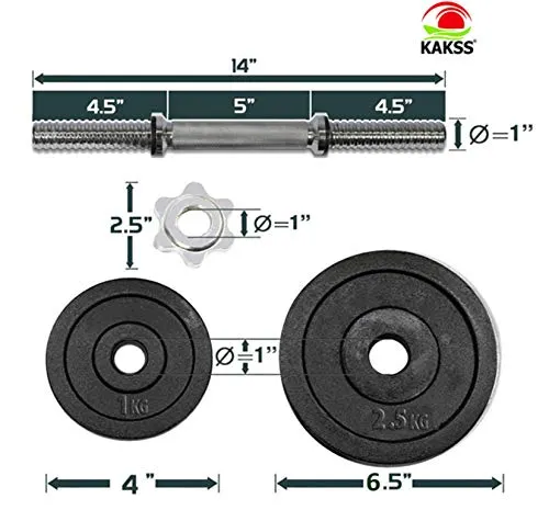KAKSS Exclusive CAST Iron Adjustable Dumbbells 10 KG to 100 KG (Proudly Made in India) (18)