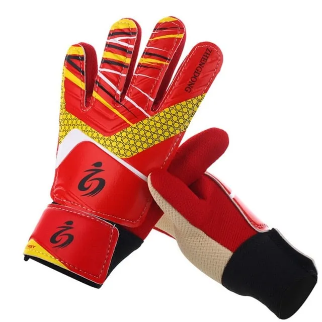 Kids Football Soccer Goalkeeper Anti-Slip Training Gloves Breathable Gloves with Leg Guard Protector Team Sports