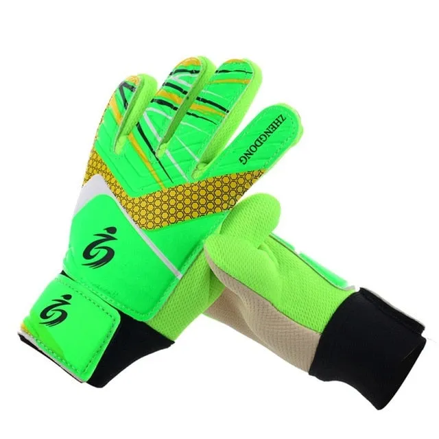 Kids Football Soccer Goalkeeper Anti-Slip Training Gloves Breathable Gloves with Leg Guard Protector Team Sports