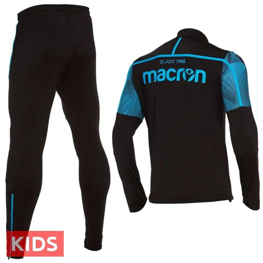 Kids - SS Lazio black training technical soccer tracksuit 2018/19 - Macron