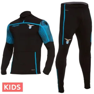 Kids - SS Lazio black training technical soccer tracksuit 2018/19 - Macron