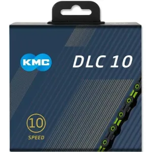 KMC DLC 10 Speed Bike Chain - 116 Links - Black/Green
