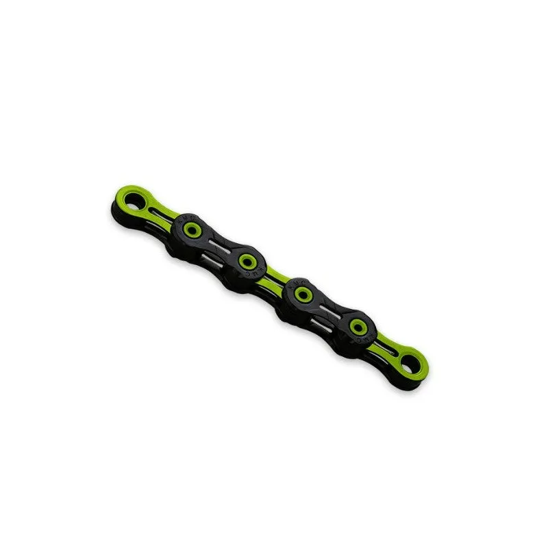 KMC DLC 10 Speed Bike Chain - 116 Links - Black/Green