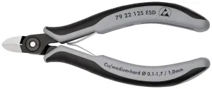 KNIPEX Precision Electronics Side Cutter Cutting Pliers ESD 125mm Multi Component Grips 79 22 125 ESD