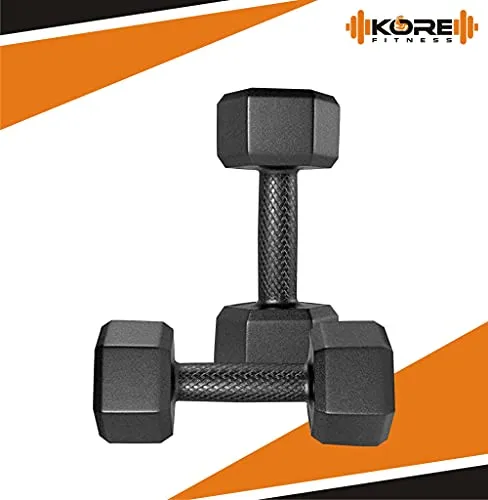 Kore PVC DM-2kg-Combo 161 Dumbbells Set and Fitness Kit for Men and Women Whole Body Workout