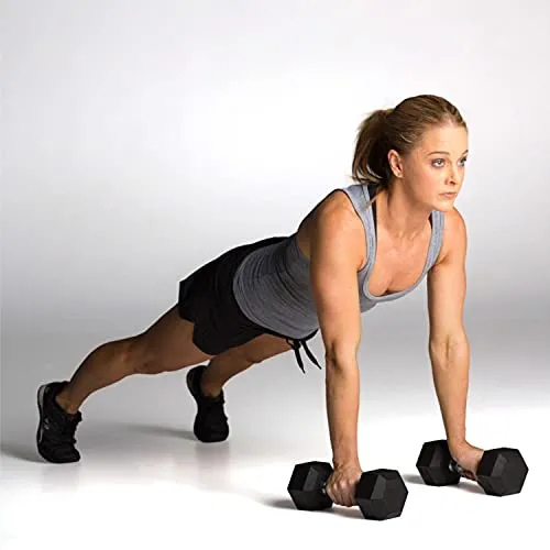 Kore Rubber Coated Professional 1 Kg (Set of Two) Hexa Dumbbells Home Gym Exercise Equipment for Men & Women