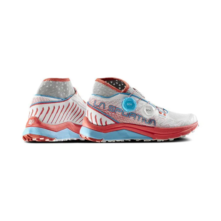 La Sportiva Jackal II Boa Womens Trail Running Shoe - White/Hibiscus