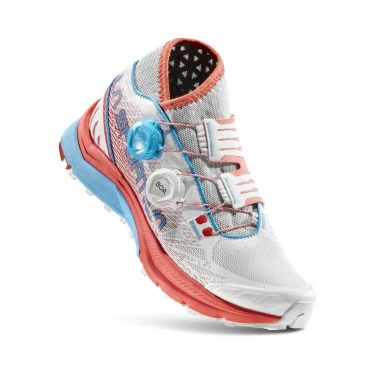 La Sportiva Jackal II Boa Womens Trail Running Shoe - White/Hibiscus