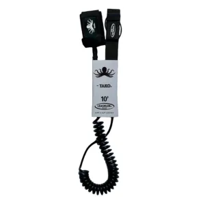 LEASHLOK SUP TAKO SERIES COIL LEASH 10' BLACK