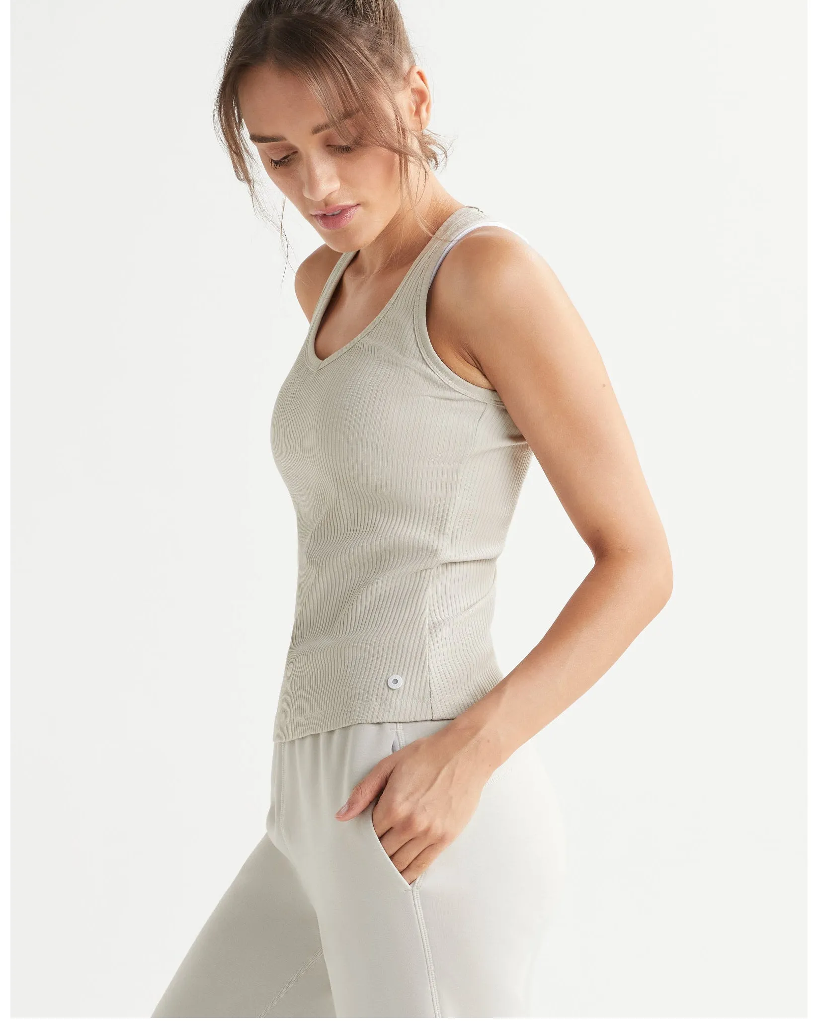 Lilybod Leera Long Rib Tank - Sand